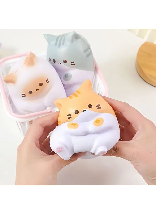 Yellow Cat Slow Rebound Squeeze Office Plushie Toy - Image 5