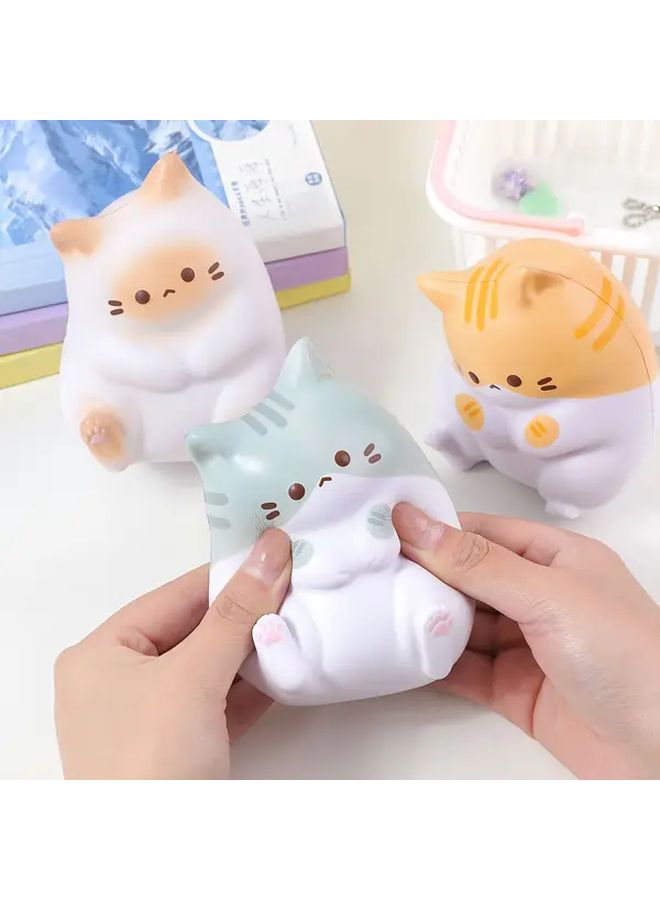 Yellow Cat Slow Rebound Squeeze Office Plushie Toy - Image 4