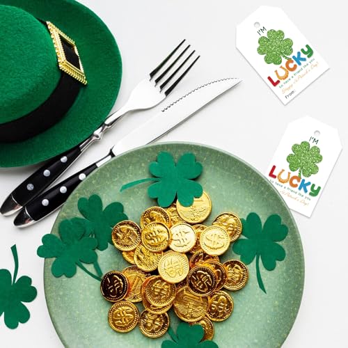 Aukolass 50pcs St. Patrick's Day Friend Appreciation Tags, Lucky to Have Friends Like You Gift Tags for Office and School Party Favors Decoration (Shamrock) - Image 5
