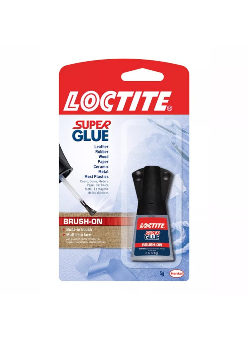 Loctite Loctite Super Glue, 5 Gram Brush-On Bottle, 6 Pack - Clear Superglue for Plastic, Wood, Metal, Crafts, & Repair, Instant Glue Adhesive, Quick Dry  - Image 1