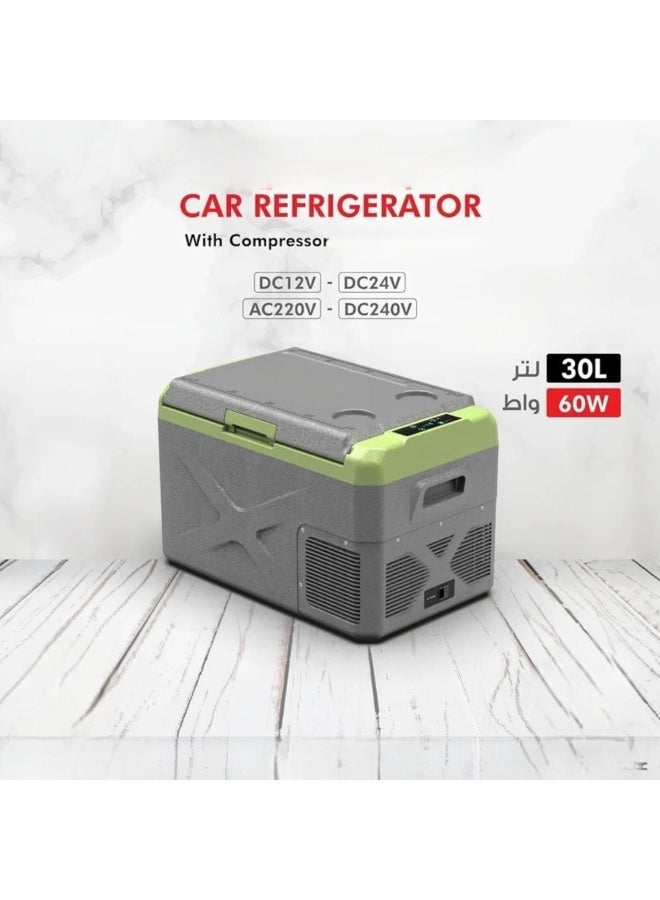 Tradeo 30L Portable Car Refrigerator with Compressor - 60W Dual AC/DC Powered Electric Cooler Freezer - Image 4