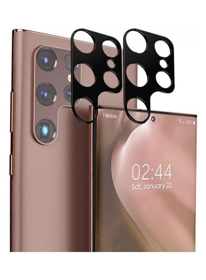 قطعتان من واقي عدسة الكاميرا من الزجاج المقوى المقاوم للخدش لهاتف Samsung Galaxy S22 Ulta أسود - Image 1