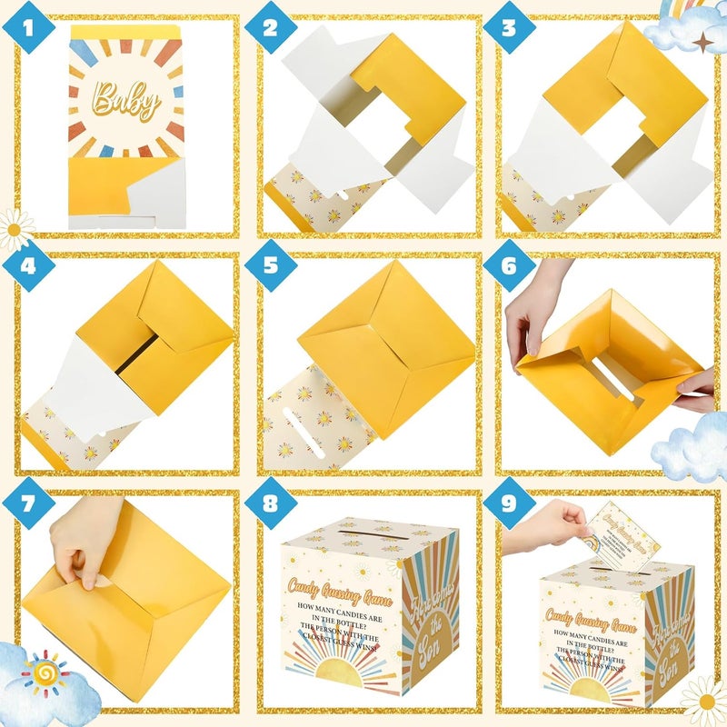 Glenmal 52 Pcs Baby Shower Games Gift Sets Large Baby Bottle for Shower Game Guess How Many Candies Decorations for Gender Reveal(Here Comes The Son) - Image 5