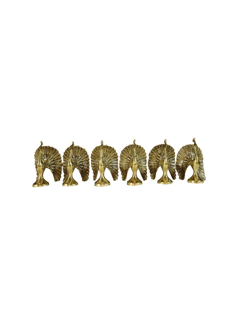 Handcrafted Brass Peacock Figurine, Golden Finish, Solid Brass, Home Décor Sculpture - Image 4