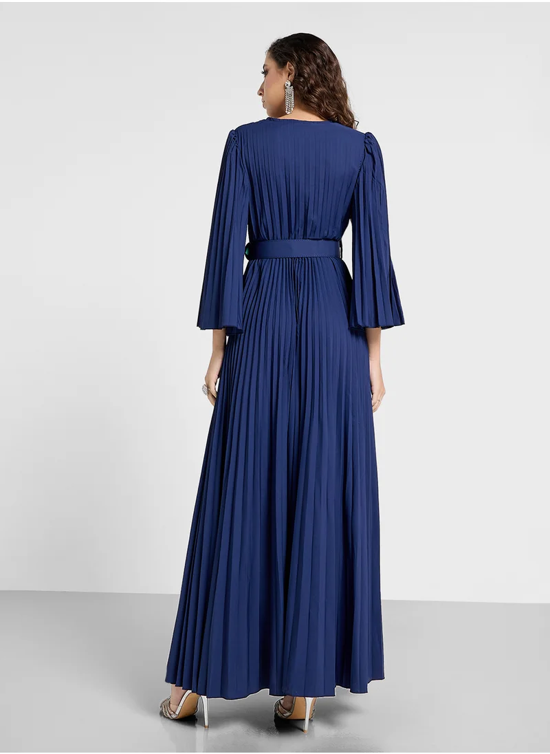 Khizana Pleated A-Line Dress