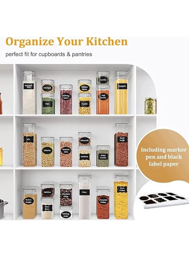 ايست من نون مجموعة من 8 حاويات تخزين طعام محكمة الإغلاق - بلاستيك خالٍ من مادة BPA، حاويات تخزين مطبخ متعددة الأغراض بأغطية محكمة لحفظ الأطعمة الجافة والوجبات الخفيفة وتحضير الوجبات مقاسات مختلفة - Image 4