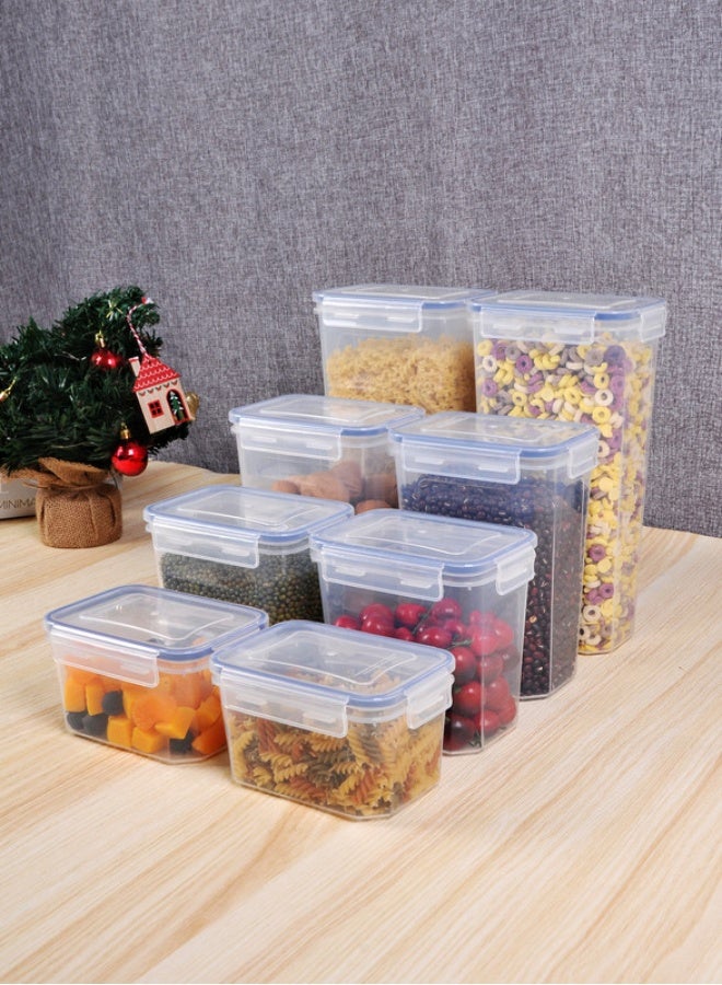 ايست من نون مجموعة من 8 حاويات تخزين طعام محكمة الإغلاق - بلاستيك خالٍ من مادة BPA، حاويات تخزين مطبخ متعددة الأغراض بأغطية محكمة لحفظ الأطعمة الجافة والوجبات الخفيفة وتحضير الوجبات مقاسات مختلفة - Image 5