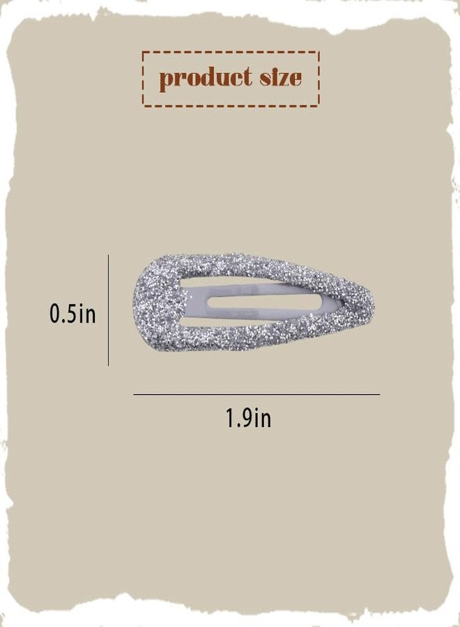 Kefley Black Silver Sequin Snap Clips for Thick Thin Fine Hair Clips Barrettes Hairpins for Women Girls Metallic Cool Edgy Y2K 2000s Hair Accessories for Prom Ball Music Festival 12 PCS - Image 2