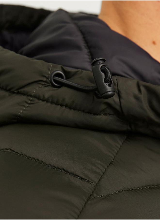 JACK & JONES - Color Block Hooded Puffer Jacket - Image 1