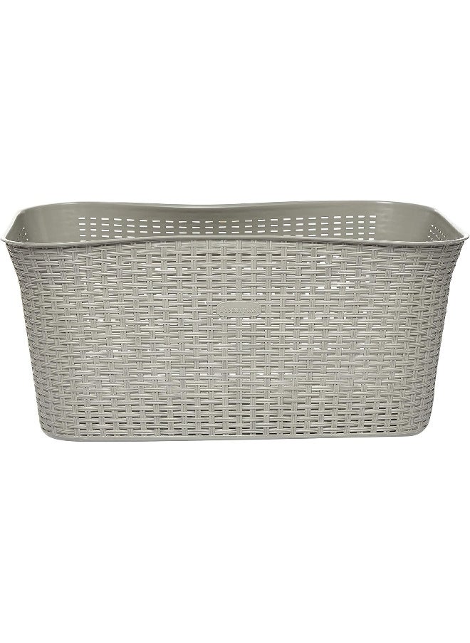 Cosmoplast 50L Cedarattan Laundry Basket, Grey  - Image 5