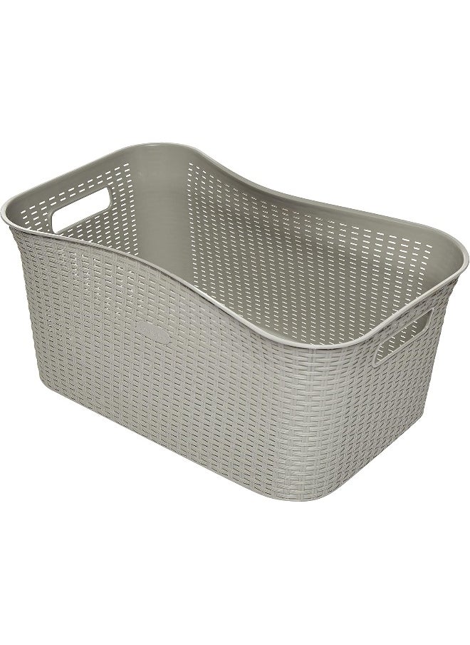 Cosmoplast 50L Cedarattan Laundry Basket, Grey  - Image 4