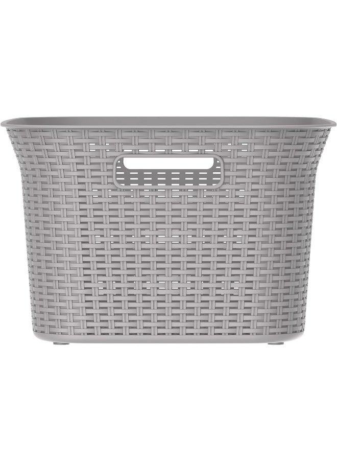 Cosmoplast 50L Cedarattan Laundry Basket, Grey  - Image 2