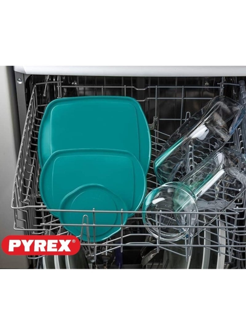 Pyrex Cook & Store Round Roaster with Lid - 2.3L Capacity for Versatile Cooking and Storing Green 2.3Liters - Image 4