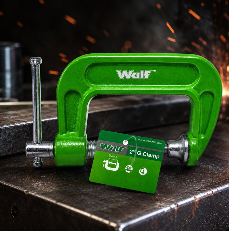 WULF 2-Inch Heavy-Duty G-Clamp 50mm Industrial Grade Chrome Vanadium Steel with High-Torque Screw Mechanism, Professional Clamping Tool for Metalworking, Woodworking, Welding & DIY Projects - Image 5