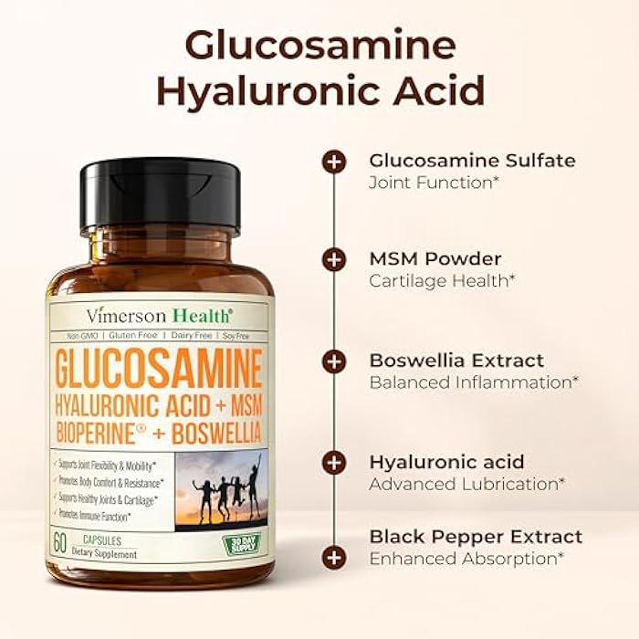 Vimerson Health Joint Support Supplement with Glucosamine Sulfate, Hyaluronic Acid, Boswellia & MSM – Supports Joint Health, Mobility & Bone Strength – for Daily Use – FSA Eligible 60 Capsules - Image 5