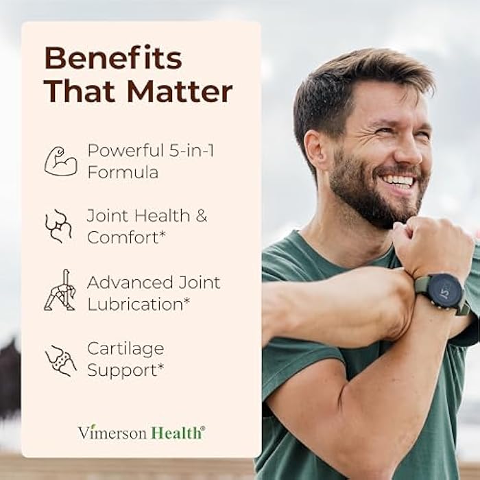 Vimerson Health Joint Support Supplement with Glucosamine Sulfate, Hyaluronic Acid, Boswellia & MSM – Supports Joint Health, Mobility & Bone Strength – for Daily Use – FSA Eligible 60 Capsules - Image 2