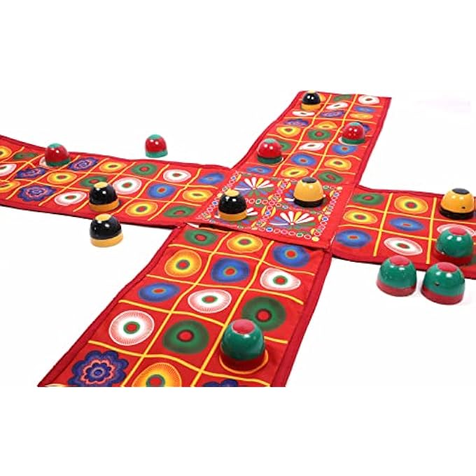 Keshav Creation The Indian Ludo Game, Chausar Game Since Mahabharat, Baap of All Board Game Chopat is an Indian Ludo Game (Red, Pachisi/Ludo/Indian Ludo/chausar) - Image 1