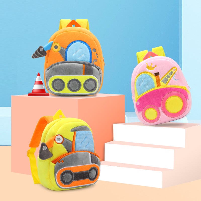 Cute Engineering Truck Excavator Dump Truck Cartoon Plush Backpack Men'S And Women'S Children'S Bag Backpack Manufacturers - Image 5