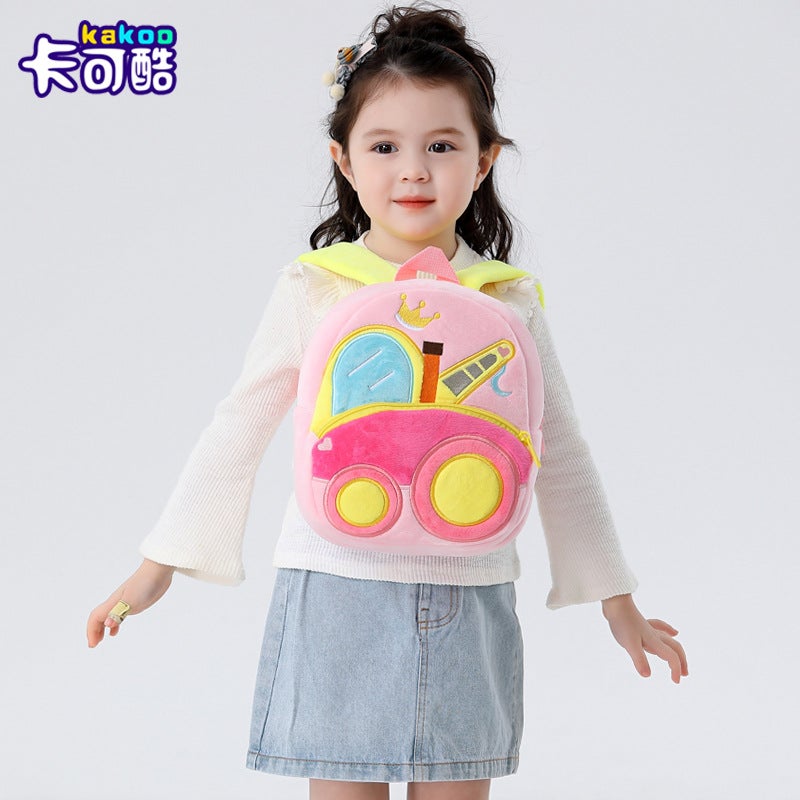 Cute Engineering Truck Excavator Dump Truck Cartoon Plush Backpack Men'S And Women'S Children'S Bag Backpack Manufacturers - Image 4