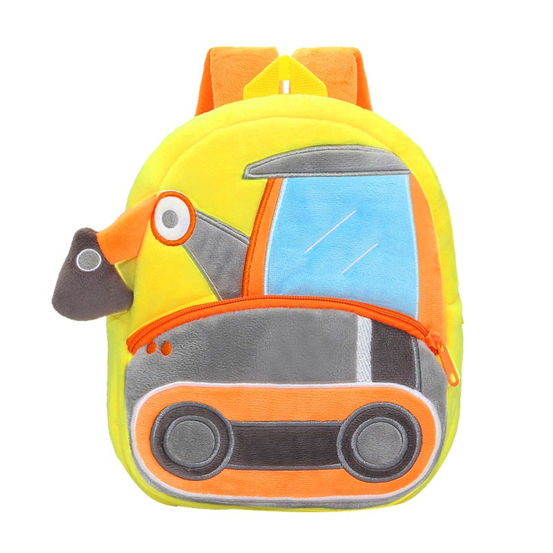 Cute Engineering Truck Excavator Dump Truck Cartoon Plush Backpack Men'S And Women'S Children'S Bag Backpack Manufacturers - Image 1
