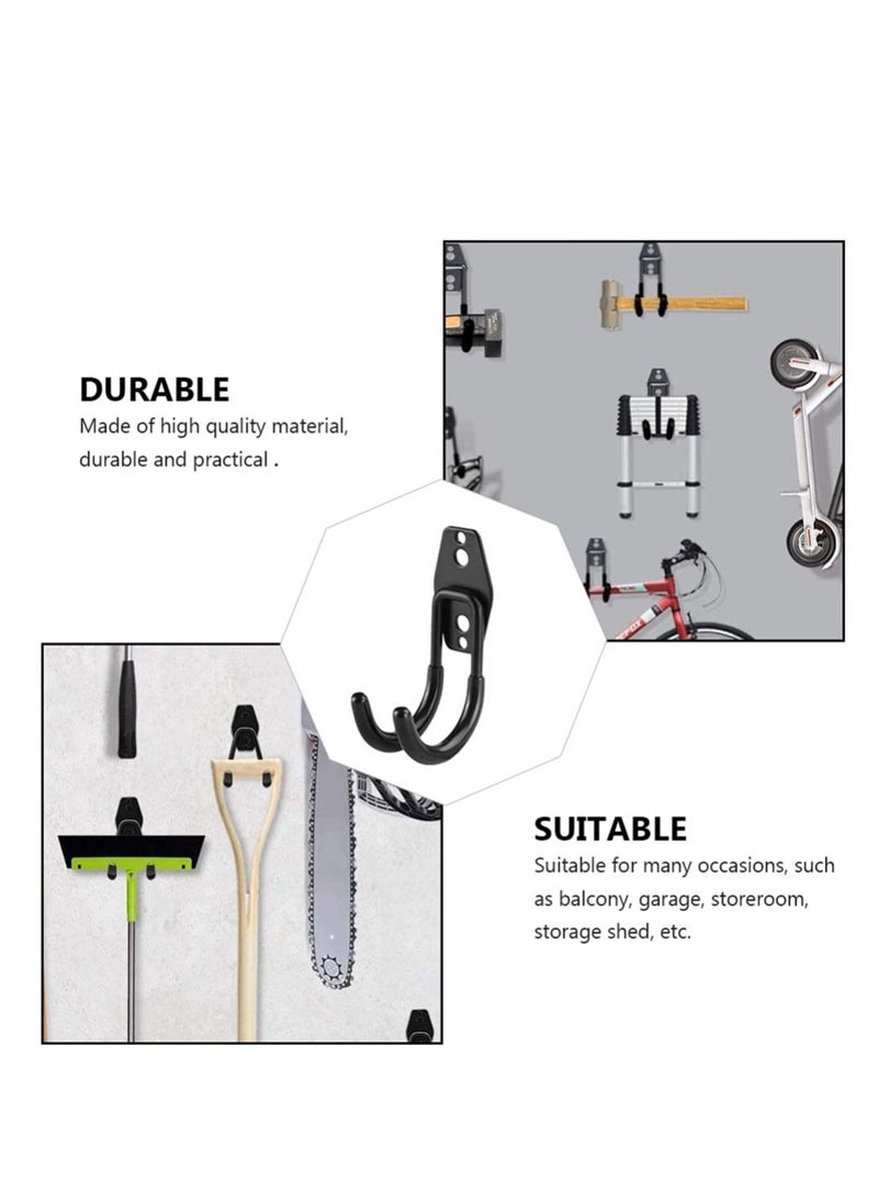 ماركة غير محددة 2pcs Garage Storage Hook Wall Mount Utility Hanger Bike Rack Horizontal Metal Adjustable Bicycle Holder Flip Up Organizing Ladder Hoses  - Image 5