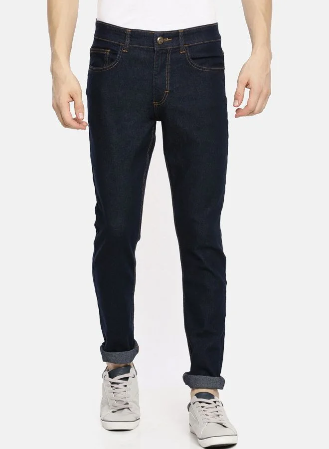 شركة المرآب الهندية Men Slim Fit Solid Mid-Rise Jeans