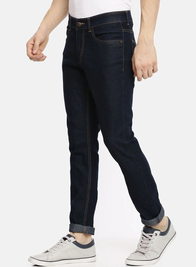 شركة المرآب الهندية Men Slim Fit Solid Mid-Rise Jeans