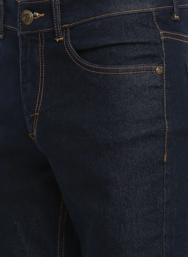 شركة المرآب الهندية Men Slim Fit Solid Mid-Rise Jeans