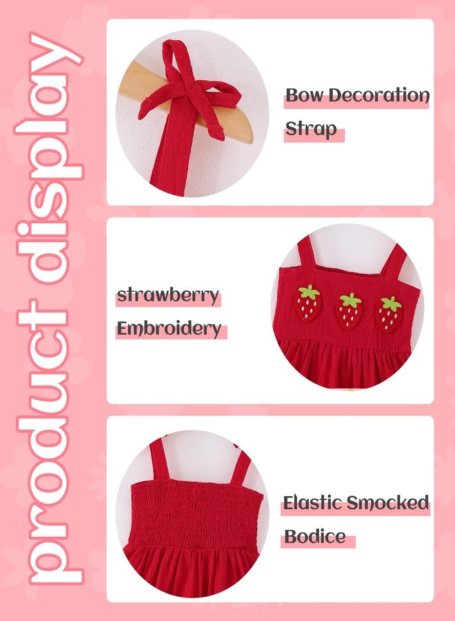 Mioglrie Toddler Girl Dress 12 18 Months Toddler Baby Girls Summer Outfits Red Strawberry Sleeveless Dresses Beach Sundress Dresses for Girls - Image 4
