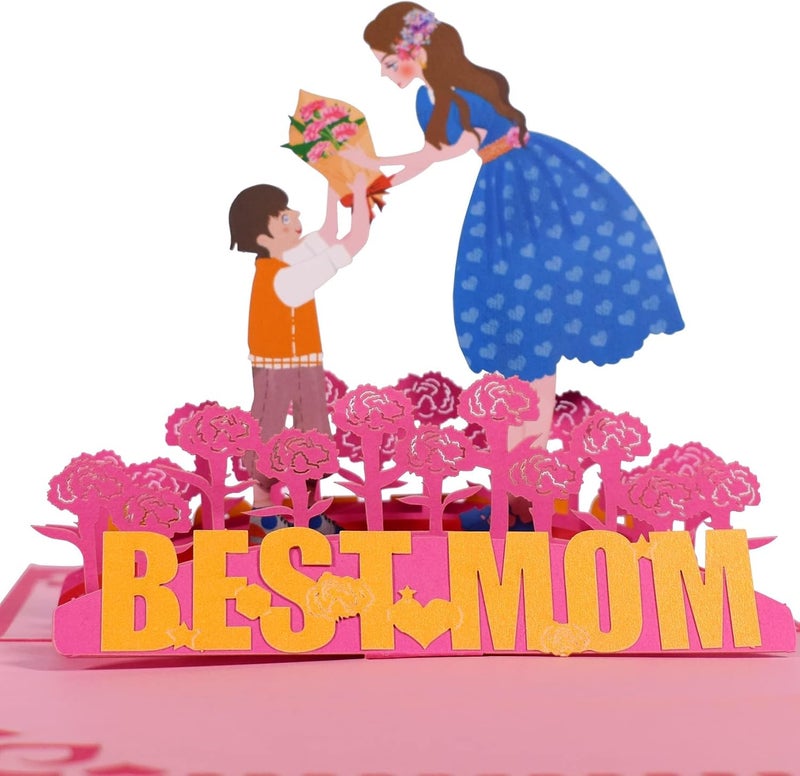 كاست ويف بطاقة عيد الأم ثلاثية الأبعاد المنبثقة وبطاقة عيد ميلاد للأم - بطاقة رسالة فريدة للزوجة أو الابنة أو الجدة - تتضمن ظرفًا فارغًا، مثالية للاحتفال باللحظات الخاصة - Image 2