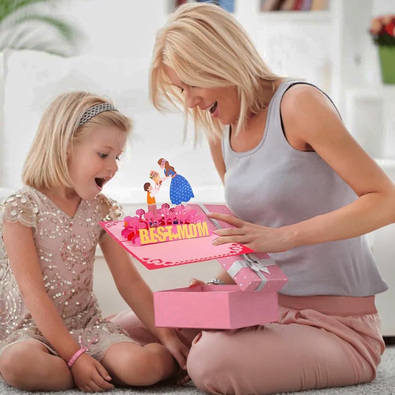 كاست ويف بطاقة عيد الأم ثلاثية الأبعاد المنبثقة وبطاقة عيد ميلاد للأم - بطاقة رسالة فريدة للزوجة أو الابنة أو الجدة - تتضمن ظرفًا فارغًا، مثالية للاحتفال باللحظات الخاصة - Image 4