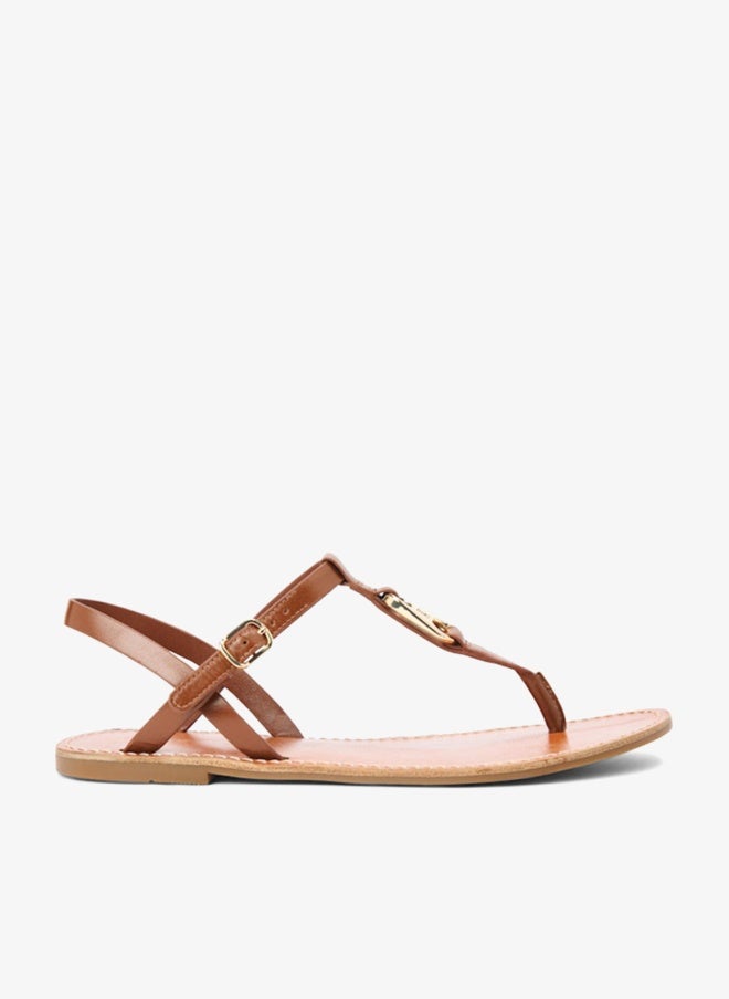 TOMMY HILFIGER Leather TH Monogram Strap Sandals - Image 1
