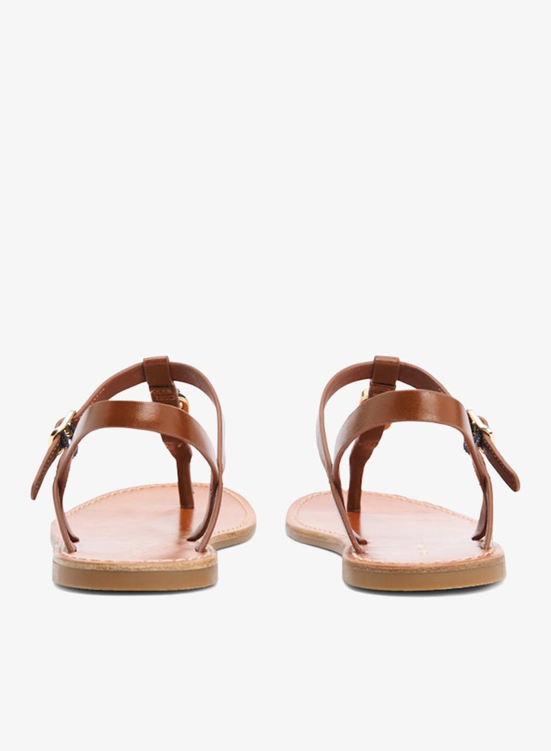 TOMMY HILFIGER Leather TH Monogram Strap Sandals - Image 4