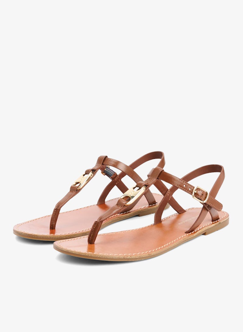 TOMMY HILFIGER Leather TH Monogram Strap Sandals - Image 3