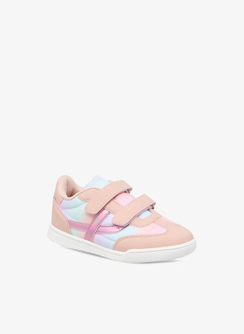 Flora Bella By Shoexpress Girls Colourblock Sneakers with Hook and Loop Closure