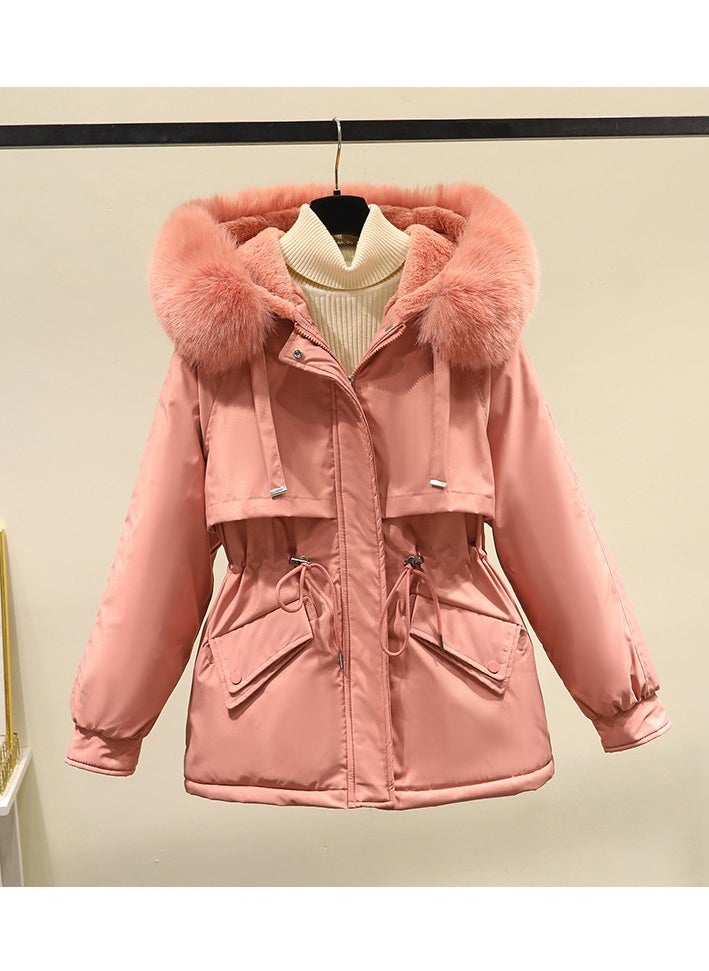 Generic - 2023 Thickened Plush Womens Parka Coatgrapefruit red grapefruit red - Image 1