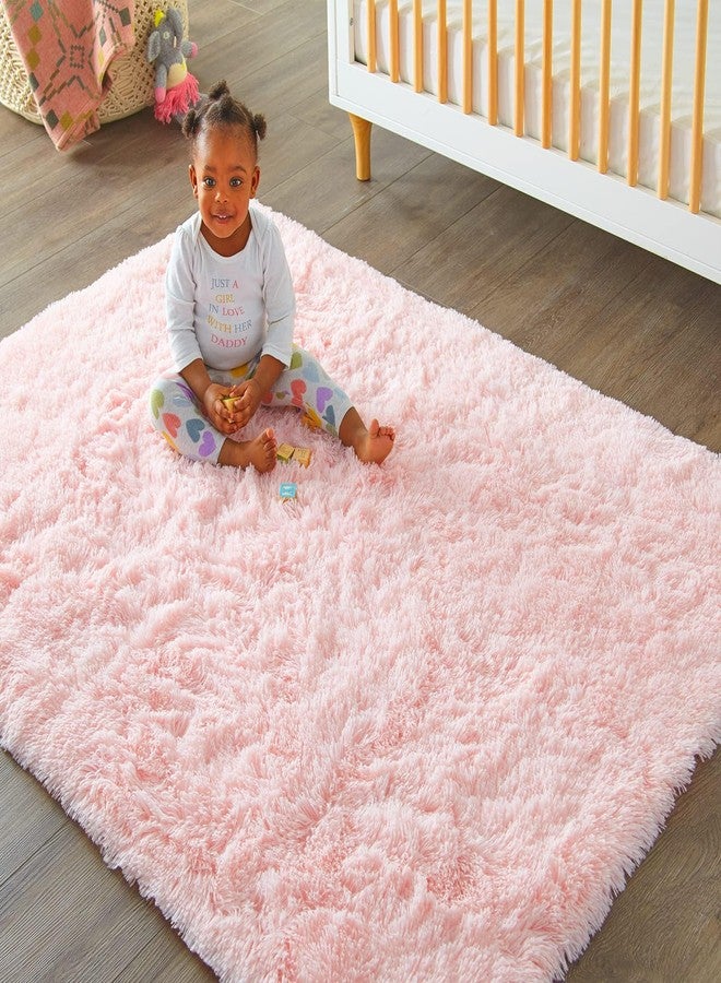 Ophanie Pink Area Rugs for Bedroom Girls, 5x8 Kids Fluffy Fuzzy Furry Shag Carpet, Plush Soft Cute Baby Shaggy Bedside Indoor Floor Rug for Teen Dorm Home Decor Aesthetic, Nursery - Image 5