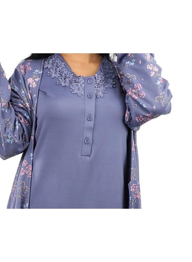 Dadoush Daadosh Women's Nightgown and Winter Robe Set - Nightgown and Dress Set - Nightgown and Long Women Nightgown by Dadosh - Image 3