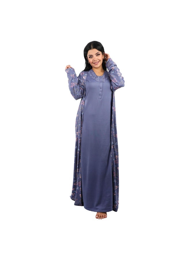 Dadoush Daadosh Women's Nightgown and Winter Robe Set - Nightgown and Dress Set - Nightgown and Long Women Nightgown by Dadosh - Image 1