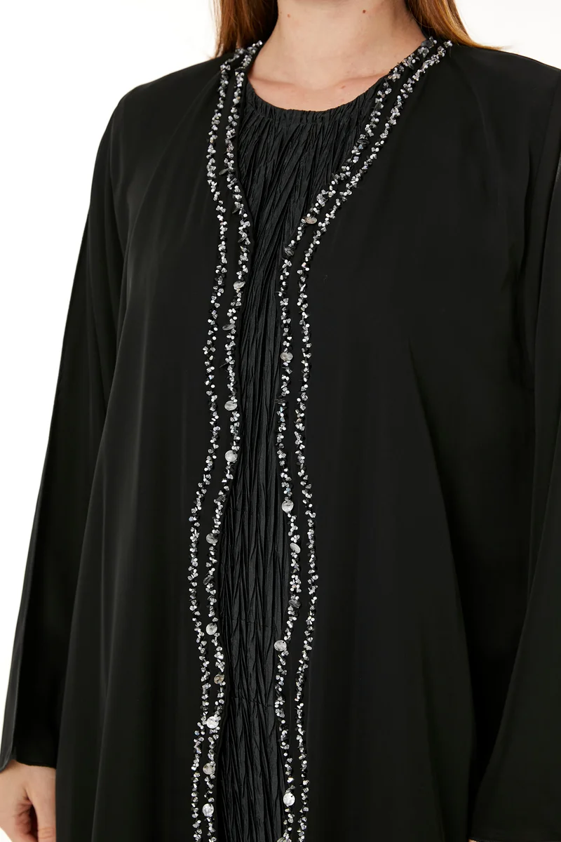 Moistreet  Embellished Flared Sleeve Abaya for Women | Best Price UAE