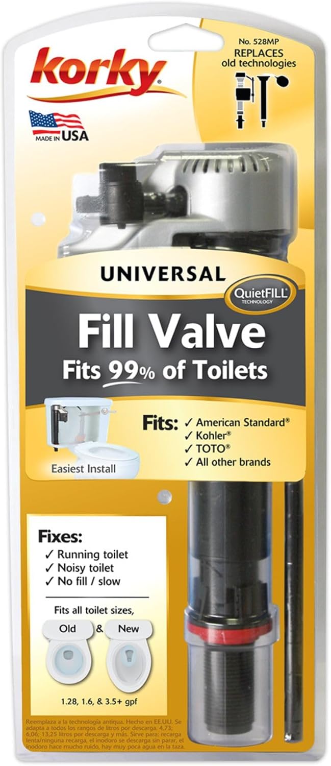 Korky Korky QuietFILL Platinum Toilet Fill Valve  Universal Fits 99 of Toilets  Easy Height Adjust for Fast Install 528MP  - Image 2