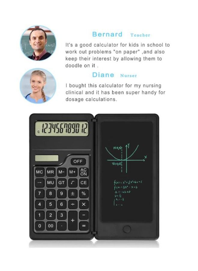 Generic 12-Digit Premium Desktop Calculators with Writing Tablet,Solar and Battery Dual Power Basic Calculator for Office,School,Business  - Image 2