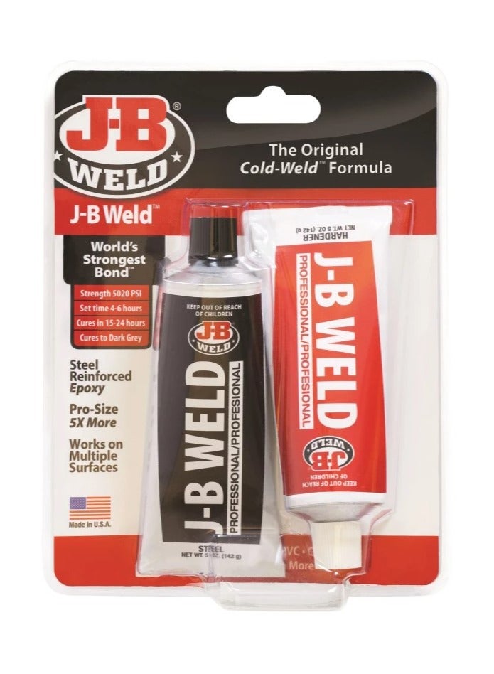 J-B WELD ORIGINAL COLD WELD FORMULA STEEL EPOXY PROFESSIONAL SIZE Twin Tube 283.6 g