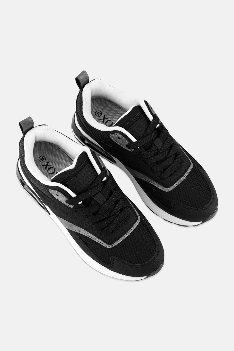 XOXO Women Lace Up Outdoor Shoes, Black - Image 4