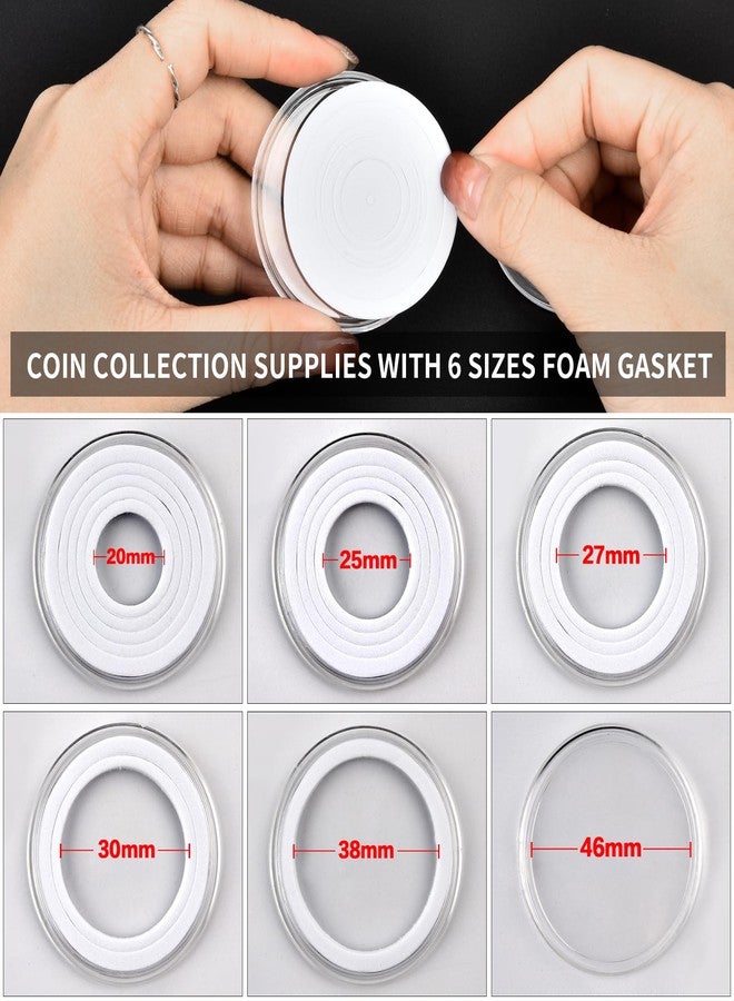 ALCYON Coin Collector Case Holder with 141 pcs Capsules with Foam Gaskets & 220 Dollar Bill Sleeve - All-in-One Coin Collection Supplies Storage Organizer Box for Secure Coin and Paper Money Display- Black - Image 4