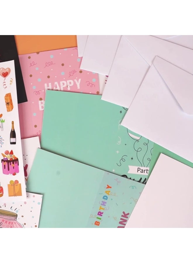 Daytoyz Click to see full view 24 Unique Happy Birthday Cards, Assortment Birthday Cards with Envelopes and Stickers, Premium Quality Blank Inside Cards, Perfect for Personalizing Your Birthday Greetings" - Image 3