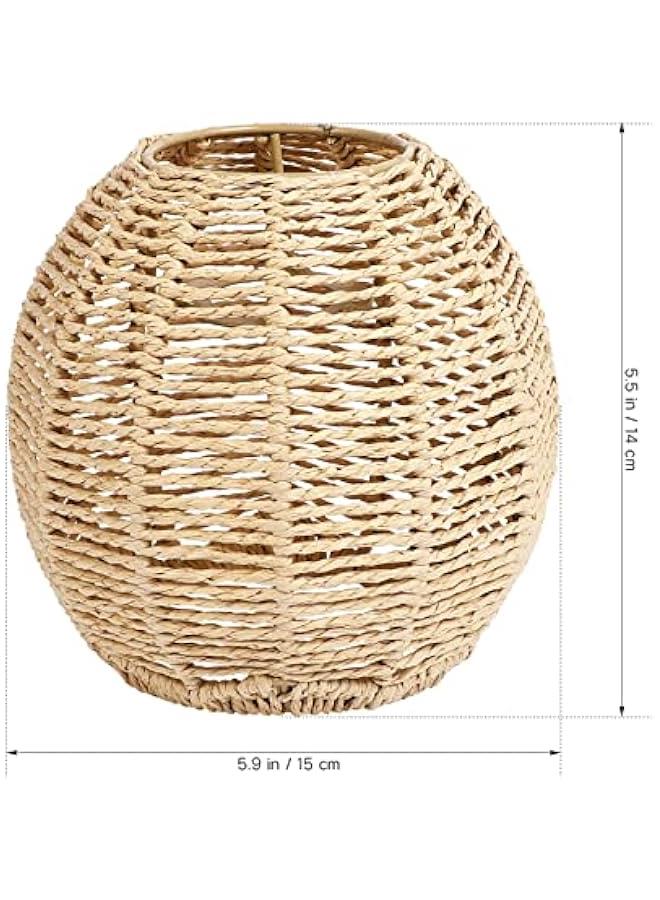 Rattan Pendant Lampshade Woven Light Cover Farmhouse Handmade Lamp Shades Chandelier Guard Lamp Cage Art Crafts or Living Room Bedroom Hotel Restaurant Decor  - Image 2