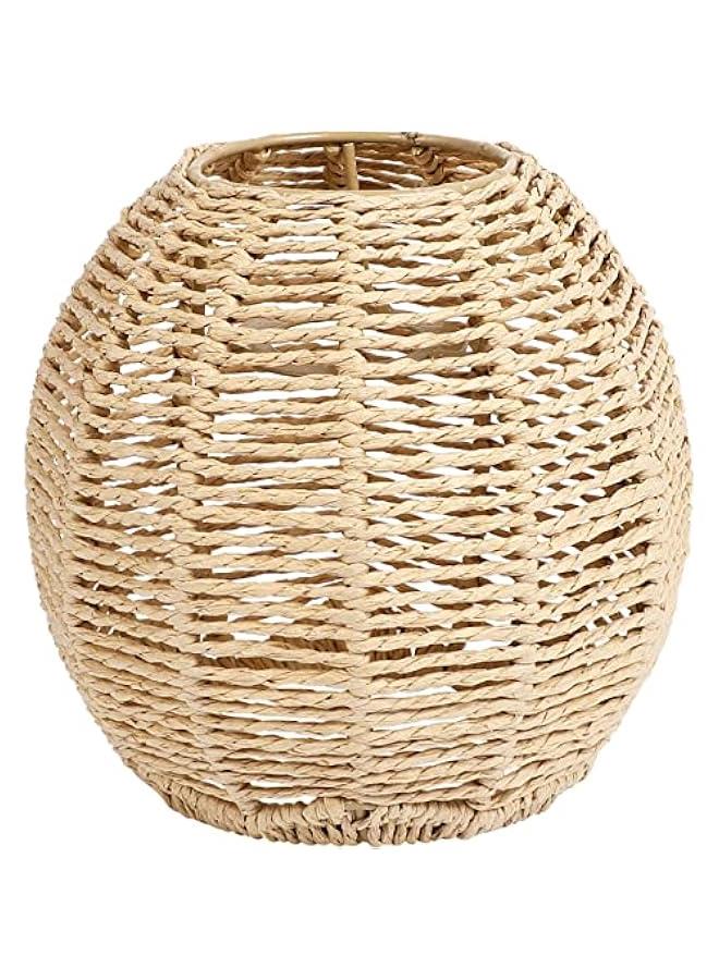 Rattan Pendant Lampshade Woven Light Cover Farmhouse Handmade Lamp Shades Chandelier Guard Lamp Cage Art Crafts or Living Room Bedroom Hotel Restaurant Decor  - Image 3
