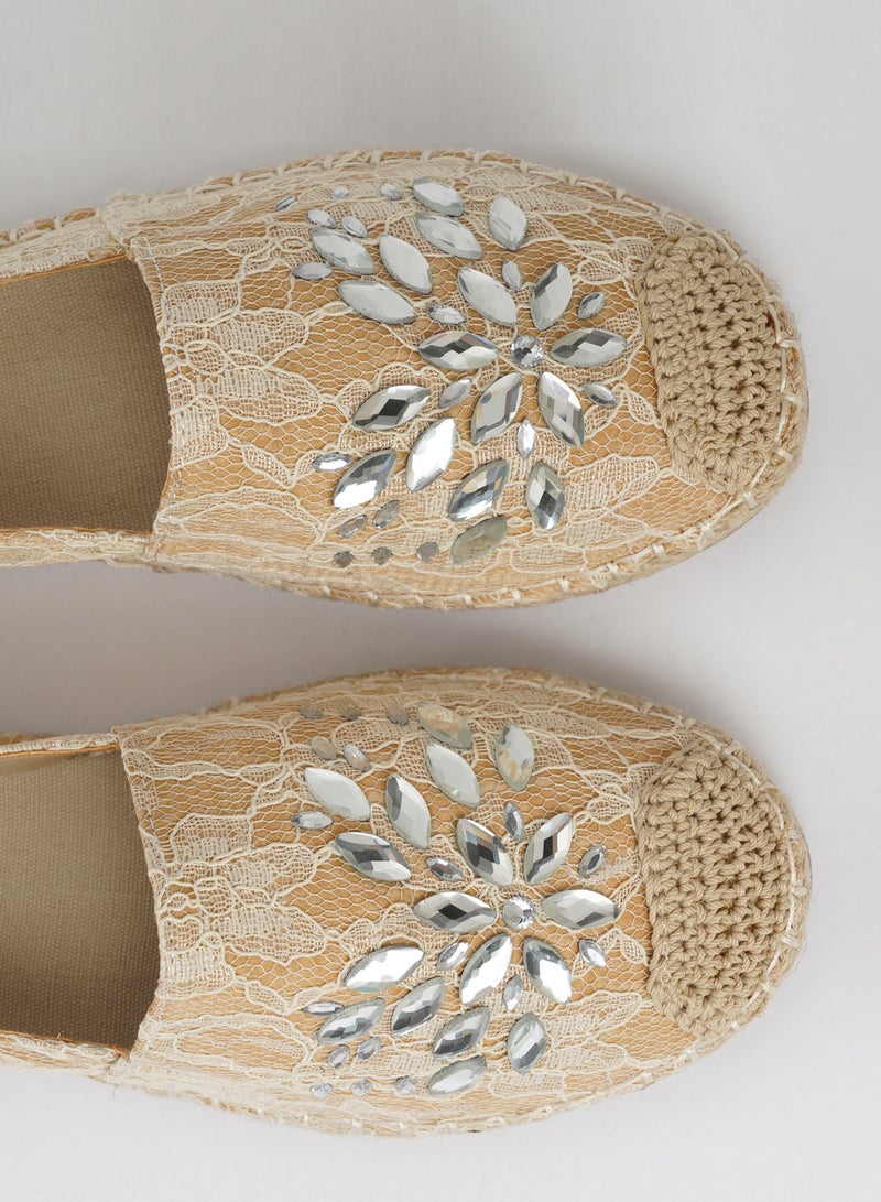JOVE Women's Casual Espadrilles BEIGE - Image 4