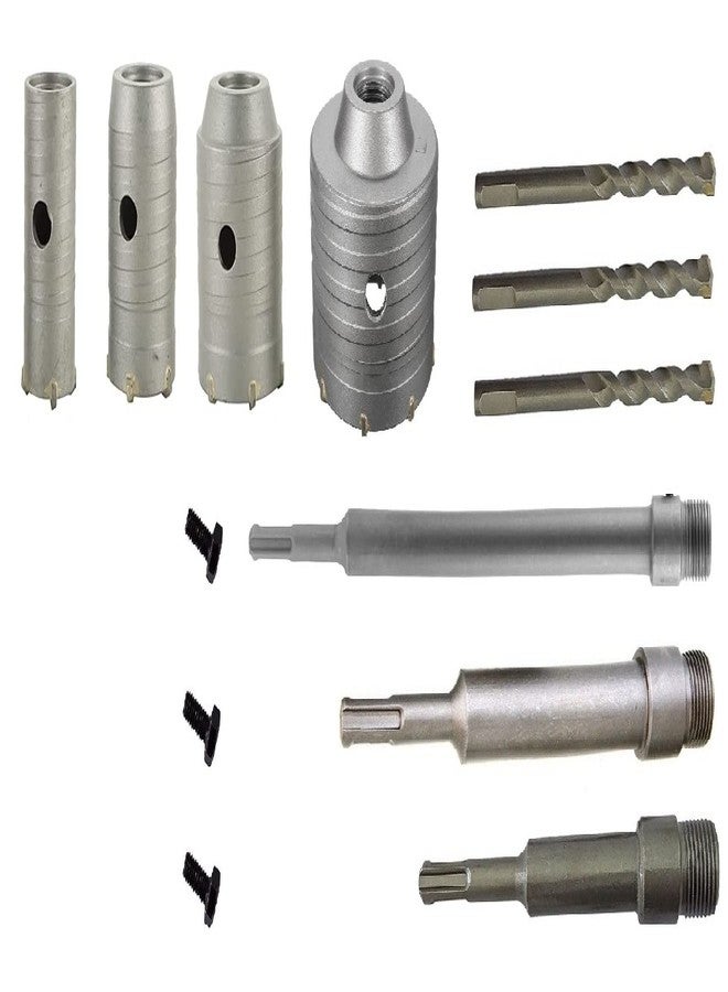 DUMDAAR 30mm 40mm 50mm 65mm SDS Plus Shank Concrete Hole Saw set Cutter with 200mm 300mm 400mm rod cement Stone Wall Punch Reamer Air Conditioner Punch Hollow Drill Bit () - Image 1